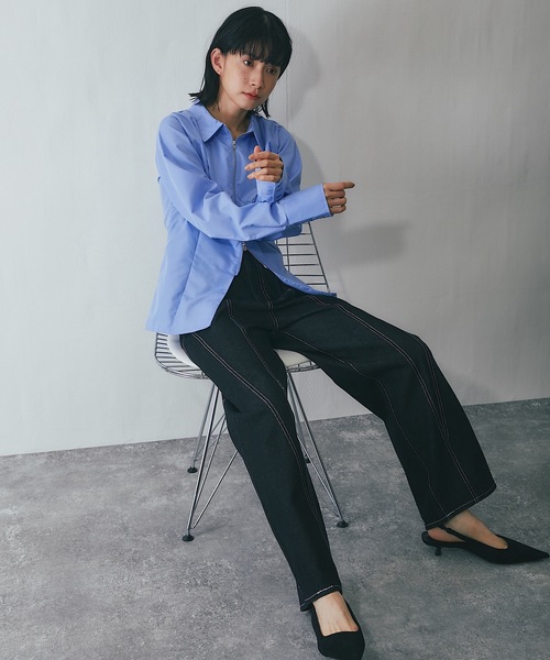 ANOTHER S（アナザーエス）の「デニム切り替えストレートパンツ