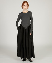 ニットコンビロングドレス / Knit Combination Long Dress