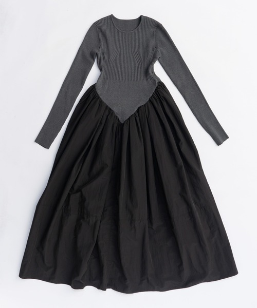 PRANK PROJECT(プランクプロジェクト)の「ニットコンビロングドレス / Knit Combination Long Dress(ワンピース・レディース・グレー/ブラック・36/38)」の17枚目の写真