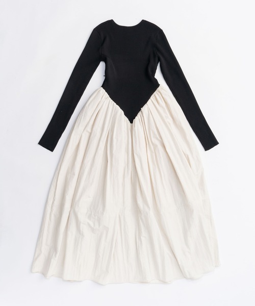 セール】ニットコンビロングドレス / Knit Combination Long Dress