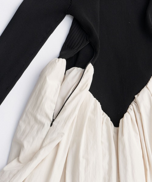 セール】ニットコンビロングドレス / Knit Combination Long Dress