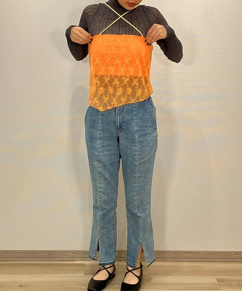 GOCOCi(ゴコチ)の「「GOCOCi ゴコチ」「cooomy.(クーミー)」 カップ付きキャミソール(インナーウェア/肌着・レディース・オレンジ/ブラック/アイボリー・M/L)」の19枚目の写真