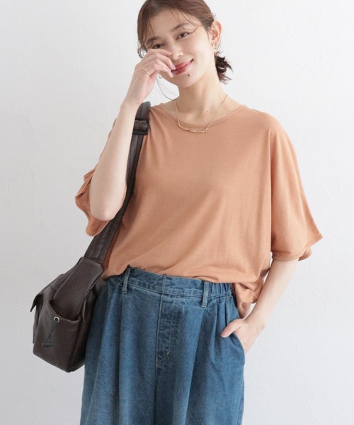 studio CLIP（スタディオクリップ）の「シアードルマンハーフスリーブプルオーバー（Tシャツ/カットソー・レディース・オフホワイト/ブラック/ライトベージュ・FREE）」の6枚目の写真