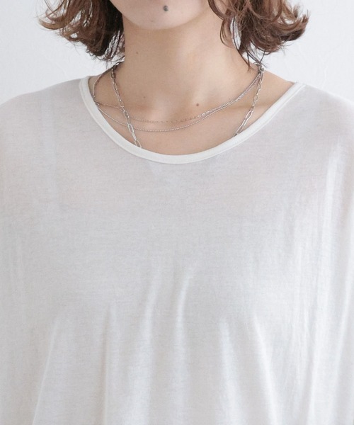 studio CLIP（スタディオクリップ）の「シアードルマンハーフスリーブプルオーバー（Tシャツ/カットソー・レディース・オフホワイト/ブラック/ライトベージュ・FREE）」の14枚目の写真