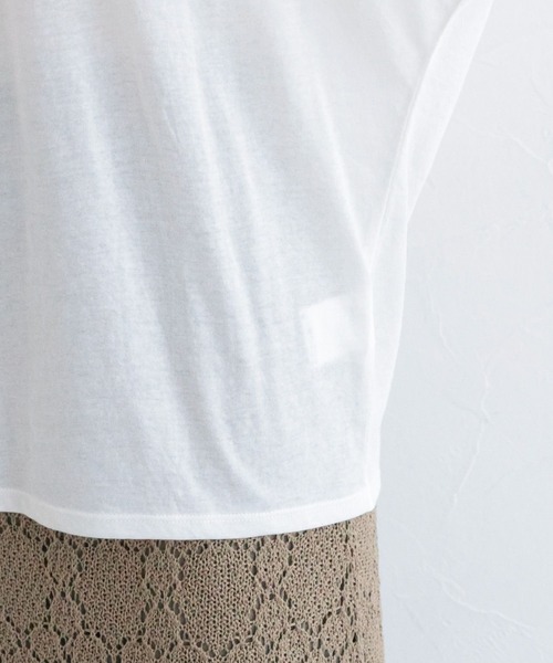 studio CLIP（スタディオクリップ）の「シアードルマンハーフスリーブプルオーバー（Tシャツ/カットソー・レディース・オフホワイト/ブラック/ライトベージュ・FREE）」の16枚目の写真