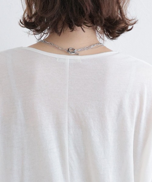 studio CLIP（スタディオクリップ）の「シアードルマンハーフスリーブプルオーバー（Tシャツ/カットソー・レディース・オフホワイト/ブラック/ライトベージュ・FREE）」の17枚目の写真