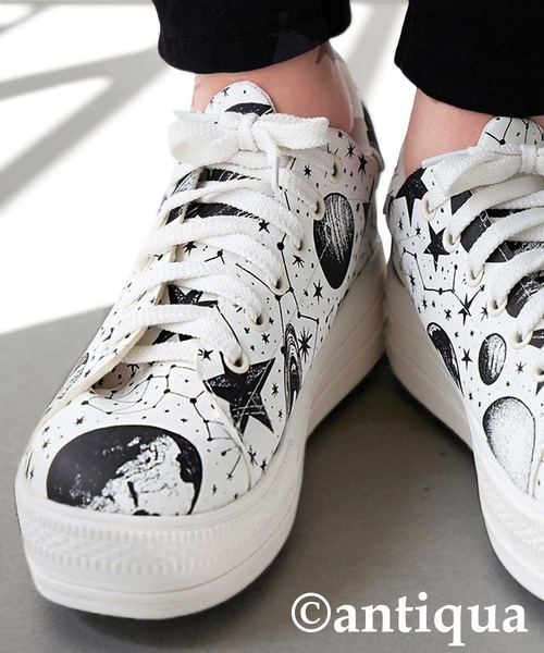 宇宙柄厚底スニーカー（スニーカー）｜antiqua（アンティカ）の
