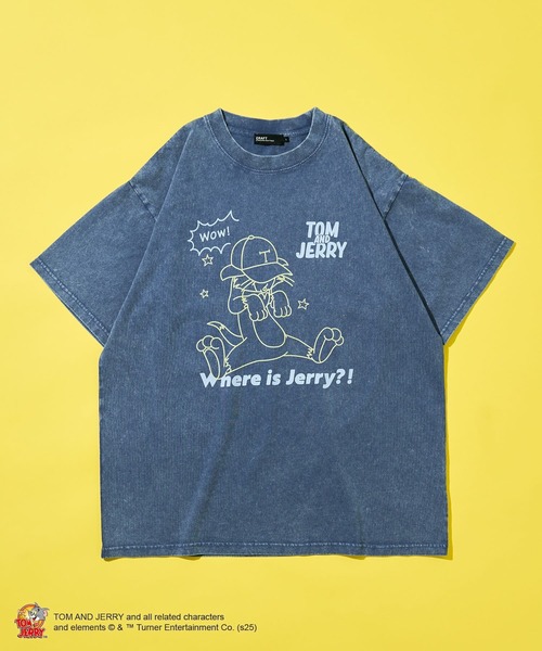 Tom&Jerry(トムアンドジェリー)の「TOM and JERRY/トムとジェリー トムTEE(Tシャツ/カットソー・レディース・チャコールグレー/ブルー・M/L)」の4枚目の写真