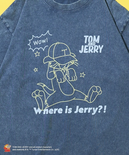 Tom&Jerry(トムアンドジェリー)の「TOM and JERRY/トムとジェリー トムTEE(Tシャツ/カットソー・レディース・チャコールグレー/ブルー・M/L)」の6枚目の写真