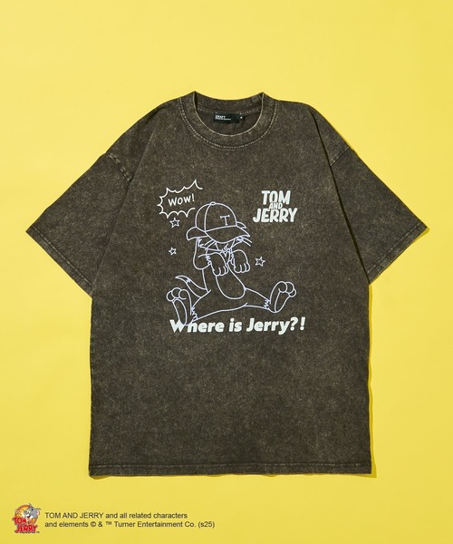 Tom&Jerry(トムアンドジェリー)の「TOM and JERRY/トムとジェリー トムTEE(Tシャツ/カットソー・レディース・チャコールグレー/ブルー・M/L)」の8枚目の写真