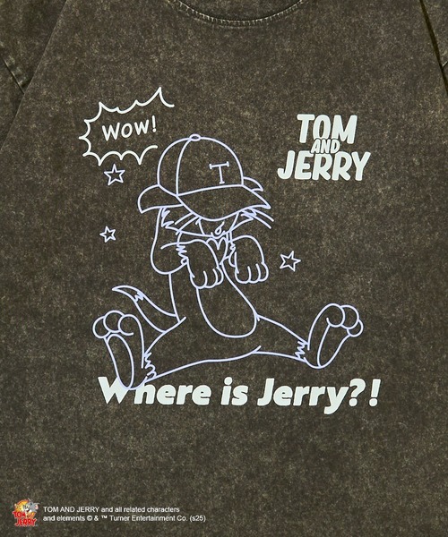 Tom&Jerry(トムアンドジェリー)の「TOM and JERRY/トムとジェリー トムTEE(Tシャツ/カットソー・レディース・チャコールグレー/ブルー・M/L)」の10枚目の写真