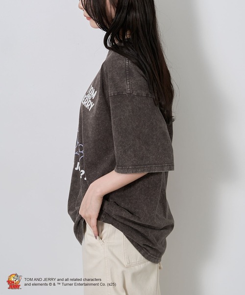 Tom&Jerry(トムアンドジェリー)の「TOM and JERRY/トムとジェリー トムTEE(Tシャツ/カットソー・レディース・チャコールグレー/ブルー・M/L)」の12枚目の写真