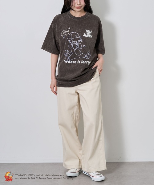 Tom&Jerry(トムアンドジェリー)の「TOM and JERRY/トムとジェリー トムTEE(Tシャツ/カットソー・レディース・チャコールグレー/ブルー・M/L)」の14枚目の写真