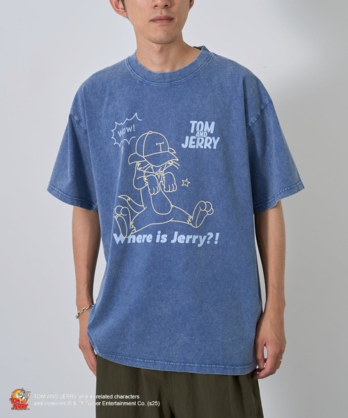 Tom&Jerry(トムアンドジェリー)の「TOM and JERRY/トムとジェリー トムTEE(Tシャツ/カットソー・レディース・チャコールグレー/ブルー・M/L)」の16枚目の写真