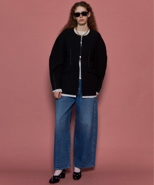 MAISON SPECIAL（メゾンスペシャル）の「Multi Fabric Pumps/マルチファブリックパンプス（パンプス・レディース・ダークブラック/アイボリー/マルチ/ブラック・36/37/38）」の7枚目の写真