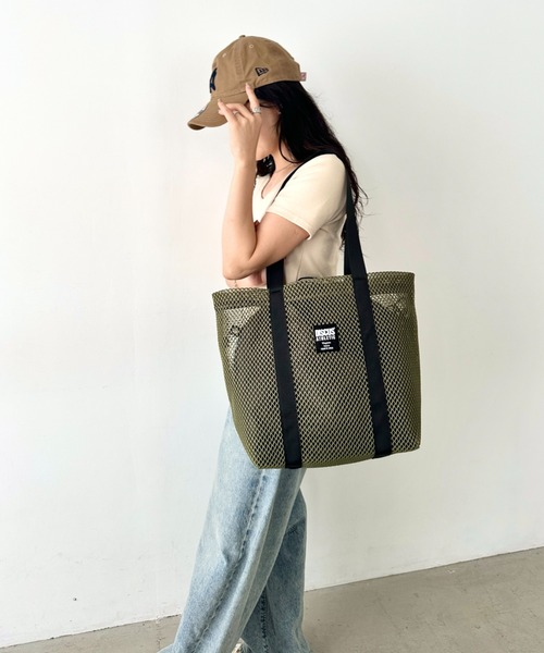 DISCUS（ディスカス）の「DISCUS/ディスカス メッシュ トートバッグ/巾着/容量 約17リットル（トートバッグ・レディース・パープル/ダークグレー/カーキ/ブラック/ブルー・FREE）」の14枚目の写真