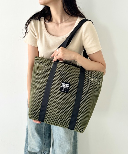 DISCUS（ディスカス）の「DISCUS/ディスカス メッシュ トートバッグ/巾着/容量 約17リットル（トートバッグ・レディース・パープル/ダークグレー/カーキ/ブラック/ブルー・FREE）」の12枚目の写真