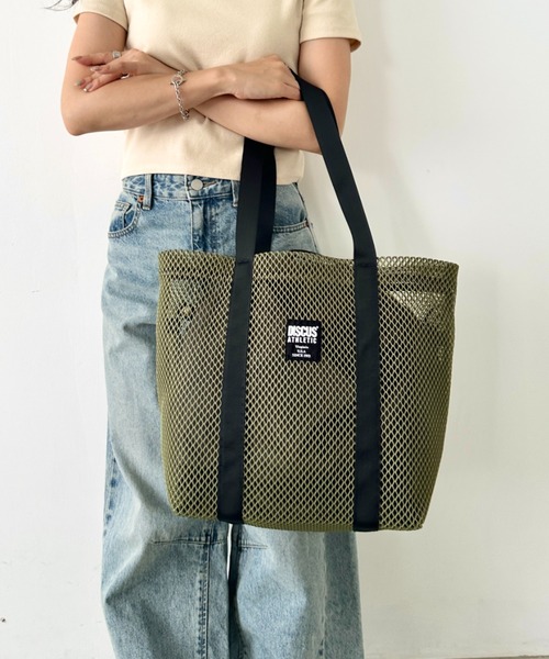 DISCUS（ディスカス）の「DISCUS/ディスカス メッシュ トートバッグ/巾着/容量 約17リットル（トートバッグ・レディース・パープル/ダークグレー/カーキ/ブラック/ブルー・FREE）」の13枚目の写真