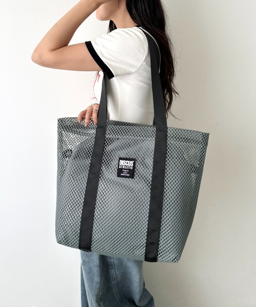 DISCUS（ディスカス）の「DISCUS/ディスカス メッシュ トートバッグ/巾着/容量 約17リットル（トートバッグ・レディース・パープル/ダークグレー/カーキ/ブラック/ブルー・FREE）」の8枚目の写真