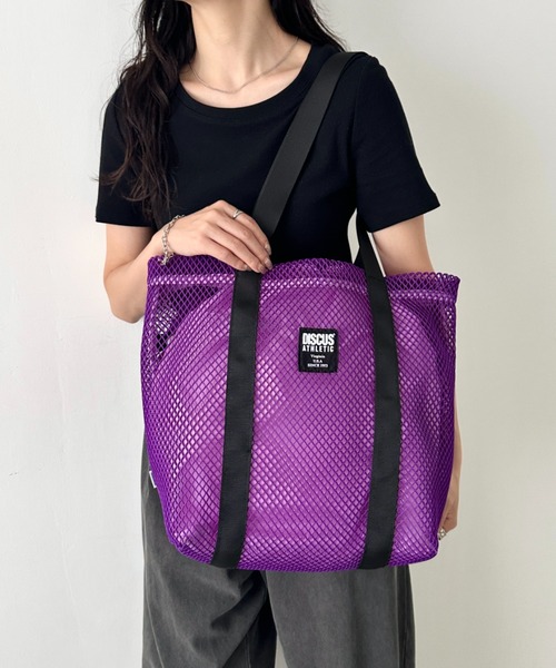 DISCUS（ディスカス）の「DISCUS/ディスカス メッシュ トートバッグ/巾着/容量 約17リットル（トートバッグ・レディース・パープル/ダークグレー/カーキ/ブラック/ブルー・FREE）」の22枚目の写真
