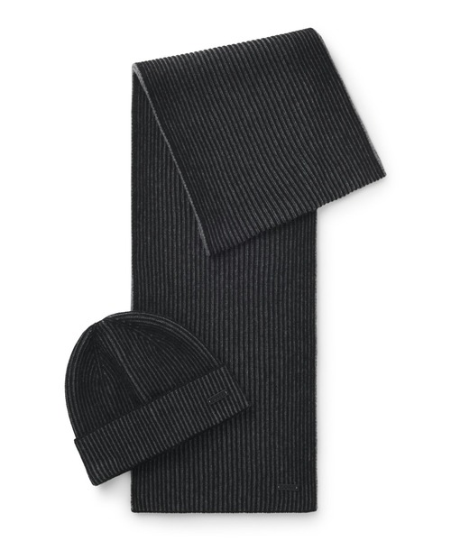 ギフトセット ハット＆マフラー ツートンニット（マフラー）｜BOSS