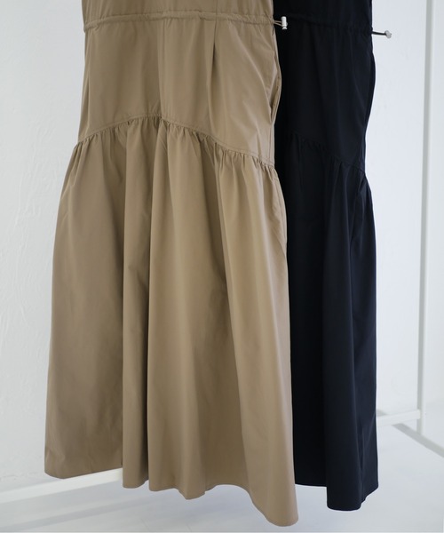 My shawty（ﾏｲｼｬｳﾃｨｰ）の「tiered drawstring onepiece（ワンピース・レディース・ダークベージュ/ブラック・FREE）」の15枚目の写真