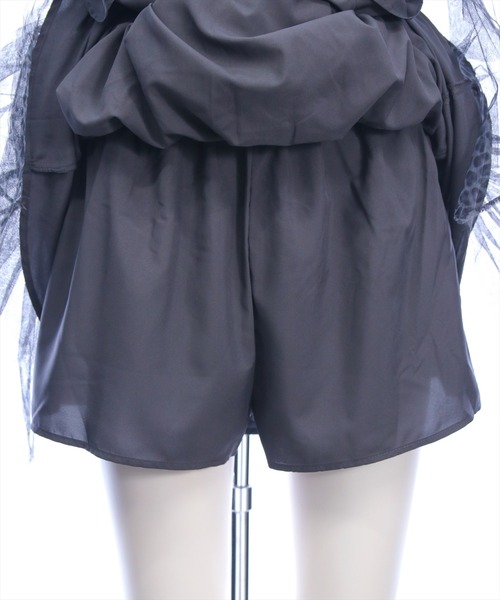 clear（クリア）の「2段フリルティアードレオパードチュールミニスカート[韓国ファッション Y2K ガーリー]（スカート・レディース・グレー/ベージュ・F）」の13枚目の写真