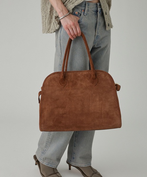 【AULENTTI/オウレンティ】スウェード　ボストンバッグ　ストラップ付 追加4》AULENTTI /オウレンティ SUEDE BOSTON BAG4（ボストン