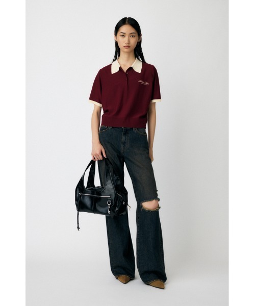 MOUSSY(マウジー)の「HALF SLEEVE KNIT ポロ(ニット/セーター・レディース・ネイビー/アイボリー/ライトブルー/マジェンタ・FREE)」の17枚目の写真