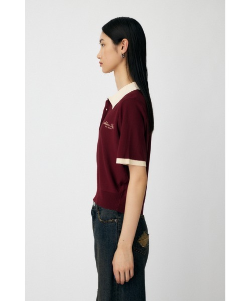 MOUSSY(マウジー)の「HALF SLEEVE KNIT ポロ(ニット/セーター・レディース・ネイビー/アイボリー/ライトブルー/マジェンタ・FREE)」の5枚目の写真