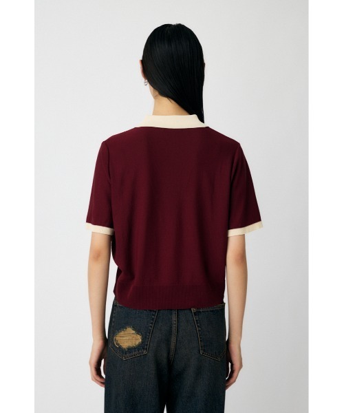 MOUSSY(マウジー)の「HALF SLEEVE KNIT ポロ(ニット/セーター・レディース・ネイビー/アイボリー/ライトブルー/マジェンタ・FREE)」の6枚目の写真