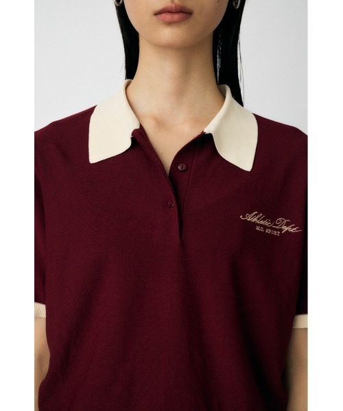 MOUSSY(マウジー)の「HALF SLEEVE KNIT ポロ(ニット/セーター・レディース・ネイビー/アイボリー/ライトブルー/マジェンタ・FREE)」の7枚目の写真
