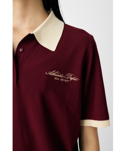 MOUSSY(マウジー)の「HALF SLEEVE KNIT ポロ(ニット/セーター・レディース・ネイビー/アイボリー/ライトブルー/マジェンタ・FREE)」の8枚目の写真
