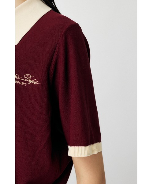 MOUSSY(マウジー)の「HALF SLEEVE KNIT ポロ(ニット/セーター・レディース・ネイビー/アイボリー/ライトブルー/マジェンタ・FREE)」の9枚目の写真