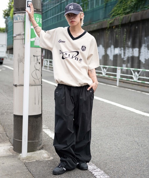 WEGO（ウィゴー）の「WEGO/フェイクスウェードゲームT（Tシャツ/カットソー・メンズ・ネイビー/チャコール/アイボリー・MEDIUM/LARGE）」の12枚目の写真
