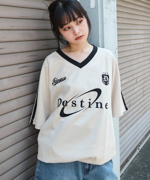 WEGO（ウィゴー）の「WEGO/フェイクスウェードゲームT（Tシャツ/カットソー・メンズ・ネイビー/チャコール/アイボリー・MEDIUM/LARGE）」の15枚目の写真