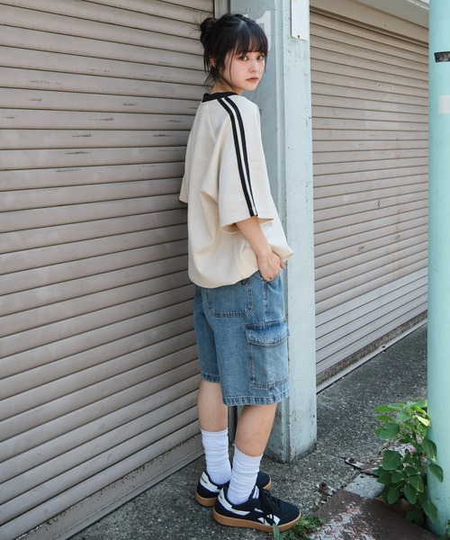 WEGO（ウィゴー）の「WEGO/フェイクスウェードゲームT（Tシャツ/カットソー・メンズ・ネイビー/チャコール/アイボリー・MEDIUM/LARGE）」の16枚目の写真