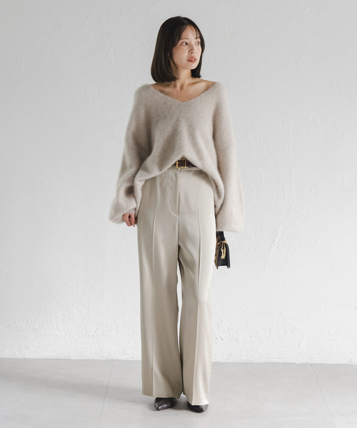 セール】《追加》【洗える】ルナサテンベルテッドパンツ（スラックス