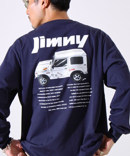 GLOSTER(グロスター)の「【ロングセラーコラボ】ジムニー×GLOSTER 長袖プリントTシャツ(Tシャツ/カットソー・メンズ・ホワイト/ネイビー/チャコールグレー・M/L)」の4枚目の写真