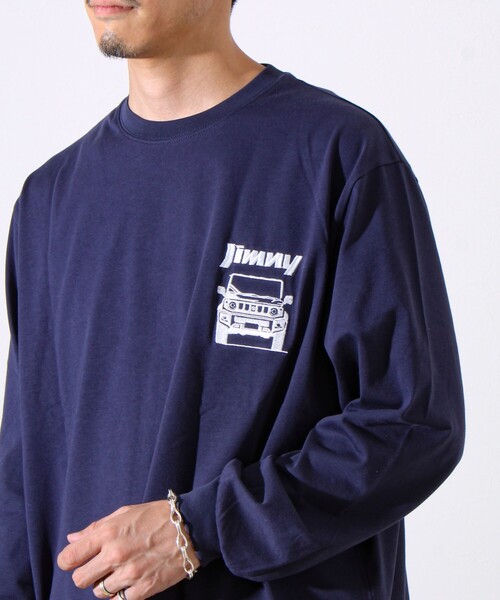 GLOSTER(グロスター)の「【ロングセラーコラボ】ジムニー×GLOSTER 長袖プリントTシャツ(Tシャツ/カットソー・メンズ・ホワイト/ネイビー/チャコールグレー・M/L)」の5枚目の写真