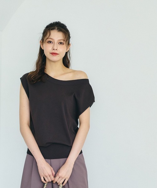 12Twelve Agenda(トゥエルブ アジェンダ)の「2wayショルダーゆるニットプルオーバー(ニット/セーター・レディース・ブルーグリーン/ブラウン/ベージュ・M)」の1枚目の写真