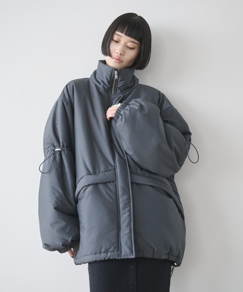 ◎新品◎AIC 中綿ジャケット セール】ドローストリングスタンドカラー中綿コート（ダウンジャケット