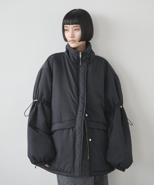 sudo⭐︎新品未開封⭐︎迷彩 冬アウター⭐︎完売商品⭐︎裏中綿入りキルティング セール】ドローストリングスタンドカラー中綿コート（ダウンジャケット