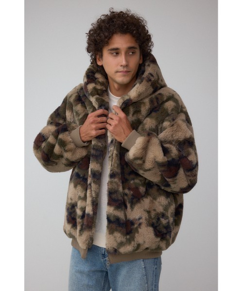 AZUL by moussy（アズールバイマウジー）の「フェイクファーブルゾン（ブルゾン・メンズ・ブラック/グレー/ベージュ/グリーン系その他2・MEDIUM/LARGE）」の4枚目の写真