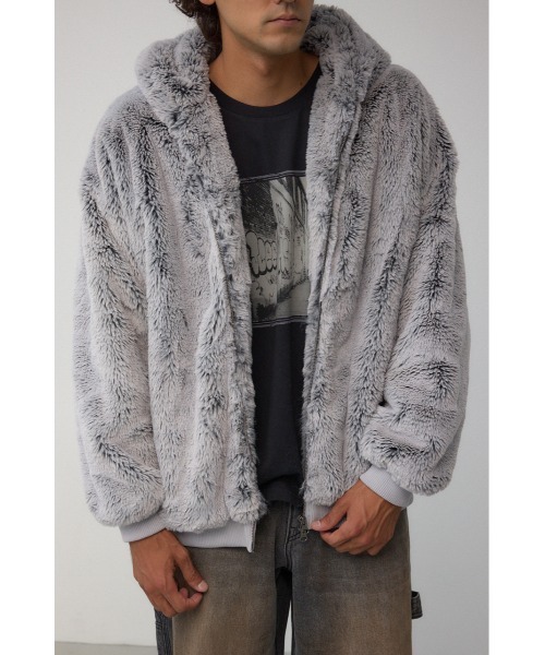 AZUL by moussy（アズールバイマウジー）の「フェイクファーブルゾン（ブルゾン・メンズ・ブラック/グレー/ベージュ/グリーン系その他2・MEDIUM/LARGE）」の6枚目の写真