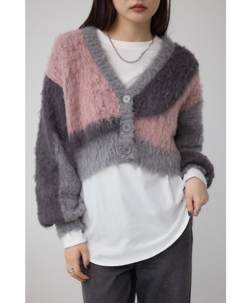 AZUL by moussy（アズールバイマウジー）の「ブロッキンググラデーションカーディガン（カーディガン/ボレロ・レディース・ブルー系その他/ピンク系その他/ブルー系その他3・SMALL/MEDIUM）」の12枚目の写真