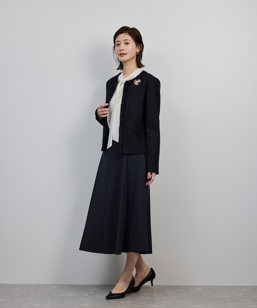 ROPE'(ロペ)の「トリアセダブルクロス ハイウエストフレアスカート/イージーケア・セットアップ対応・25AW(スカート・レディース・ネイビー・40/38/36)」の6枚目の写真