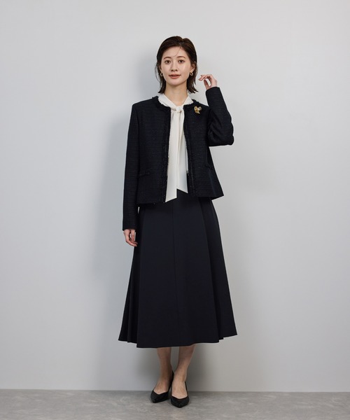 ROPE'(ロペ)の「トリアセダブルクロス ハイウエストフレアスカート/イージーケア・セットアップ対応・25AW(スカート・レディース・ネイビー・40/38/36)」の7枚目の写真