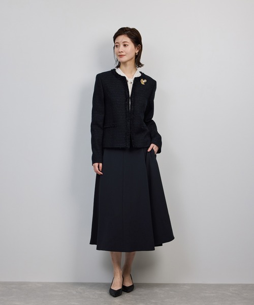 ROPE'(ロペ)の「トリアセダブルクロス ハイウエストフレアスカート/イージーケア・セットアップ対応・25AW(スカート・レディース・ネイビー・40/38/36)」の8枚目の写真