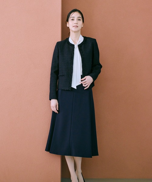 ROPE'(ロペ)の「トリアセダブルクロス ハイウエストフレアスカート/イージーケア・セットアップ対応・25AW(スカート・レディース・ネイビー・40/38/36)」の15枚目の写真